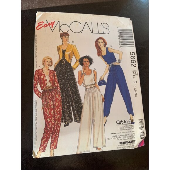 McCall's Misses Lined Jacket Jumpsuit Sewing Pattern Sz 12 - 16 5662 - Uncut - Picture 8 of 10